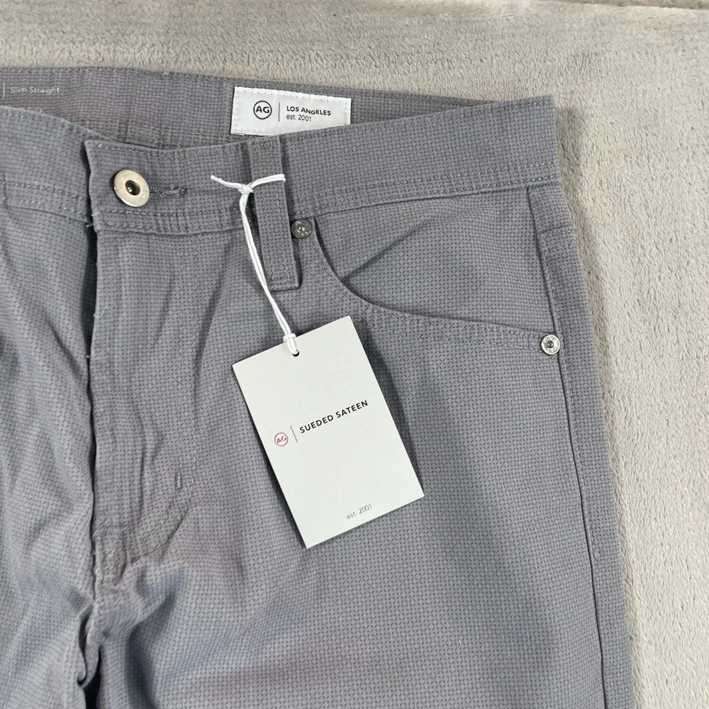 AG Adriano Goldschmied The Everett Slim‎ Straight 30x34 Grey Sueded Sateen NWT